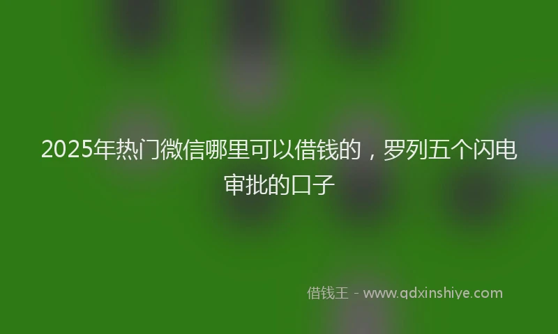 2025年热门微信哪里可以借钱的，罗列五个闪电审批的口子
