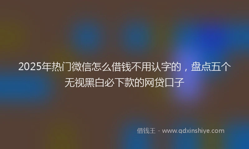 2025年热门微信怎么借钱不用认字的，盘点五个无视黑白必下款的网贷口子