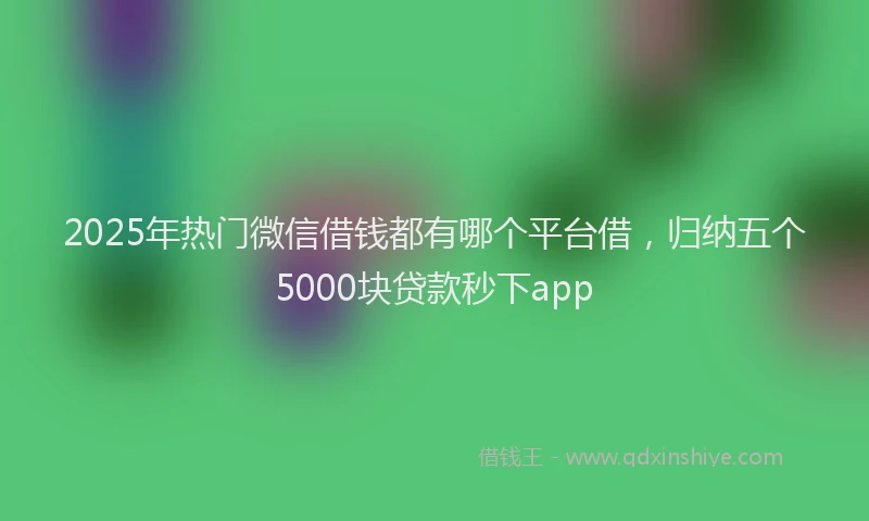 2025年热门微信借钱都有哪个平台借，归纳五个5000块贷款秒下app