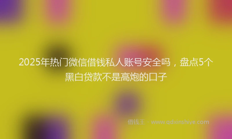 2025年热门微信借钱私人账号安全吗，盘点5个黑白贷款不是高炮的口子