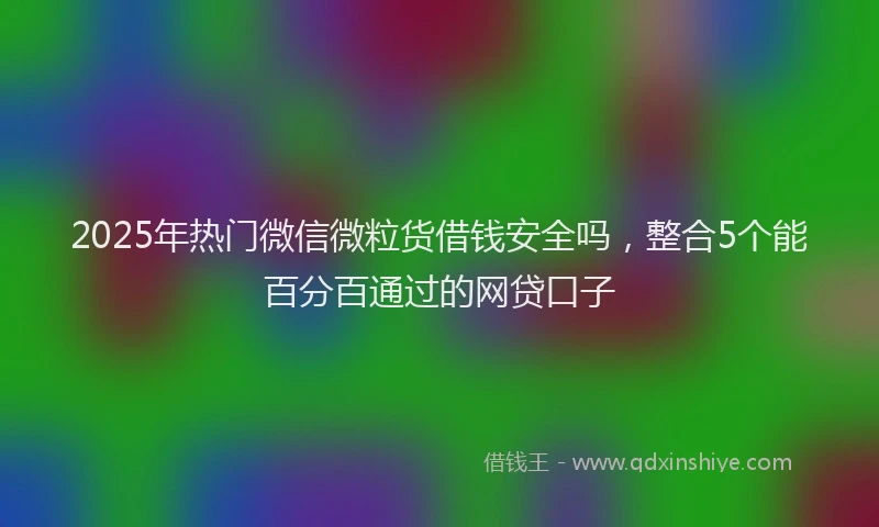 2025年热门微信微粒货借钱安全吗，整合5个能百分百通过的网贷口子