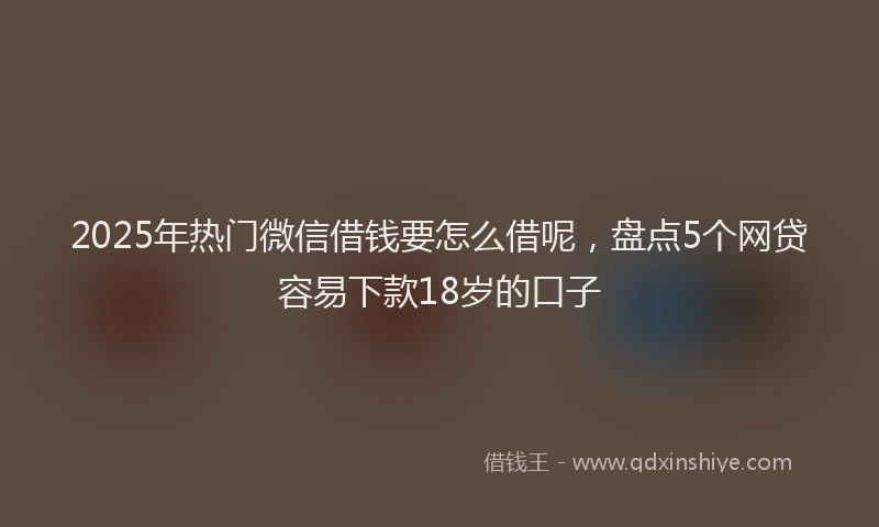 2025年热门微信借钱要怎么借呢，盘点5个网贷容易下款18岁的口子