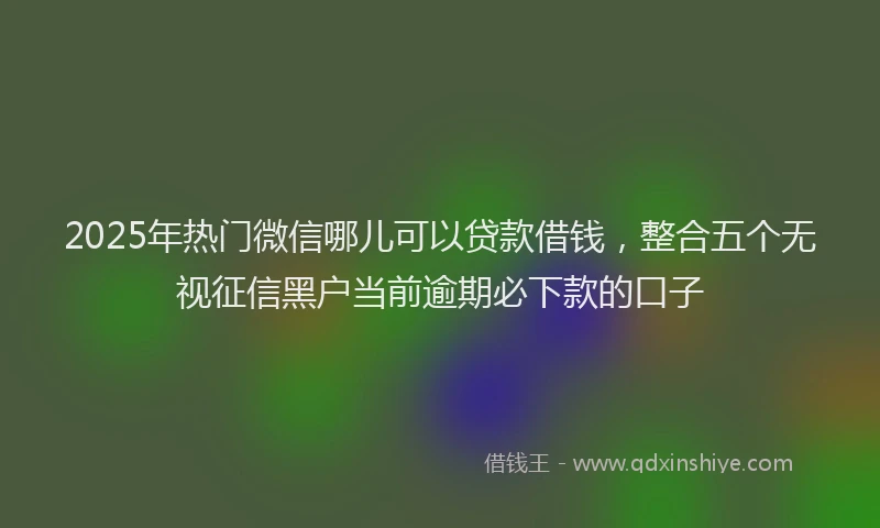 2025年热门微信哪儿可以贷款借钱，整合五个无视征信黑户当前逾期必下款的口子