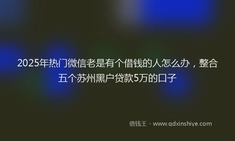 2025年热门微信老是有个借钱的人怎么办，整合五个苏州黑户贷款5万的口子