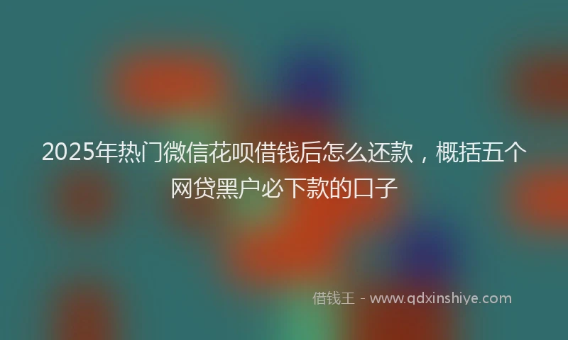 2025年热门微信花呗借钱后怎么还款，概括五个网贷黑户必下款的口子