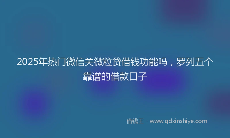 2025年热门微信关微粒贷借钱功能吗，罗列五个靠谱的借款口子