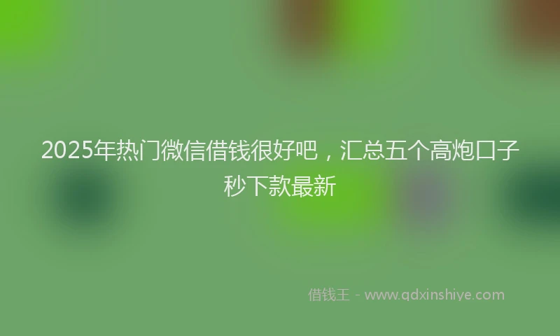 2025年热门微信借钱很好吧，汇总五个高炮口子秒下款最新