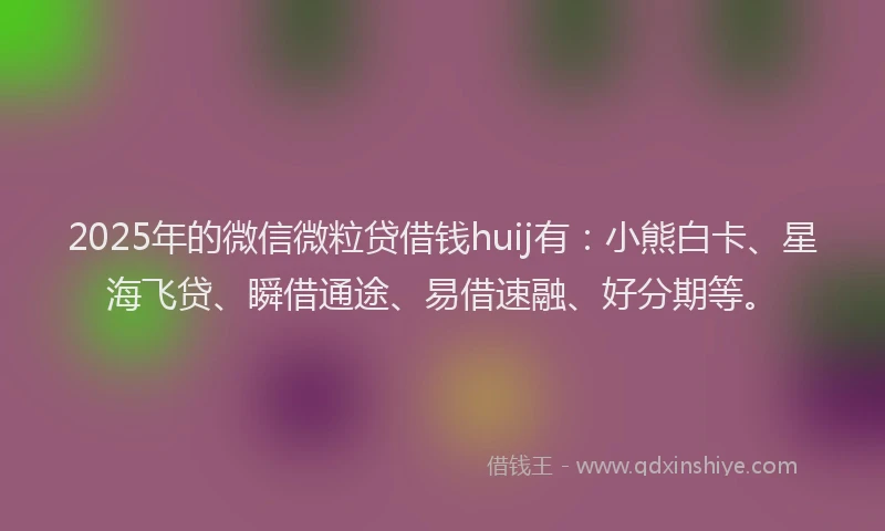 2025年的微信微粒贷借钱huij有：小熊白卡、星海飞贷、瞬借通途、易借速融、好分期等。