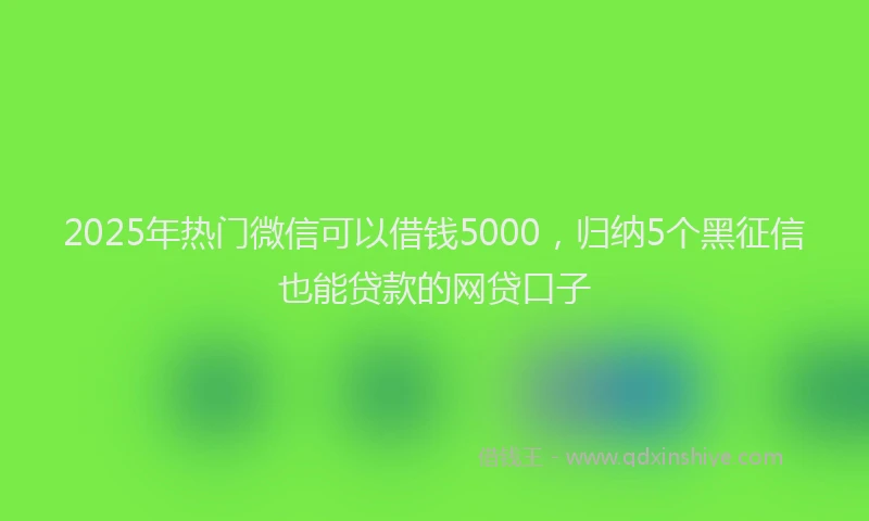 2025年热门微信可以借钱5000，归纳5个黑征信也能贷款的网贷口子