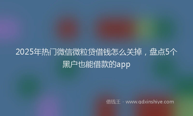 2025年热门微信微粒贷借钱怎么关掉，盘点5个黑户也能借款的app