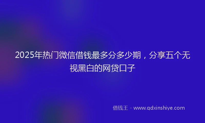 2025年热门微信借钱最多分多少期，分享五个无视黑白的网贷口子