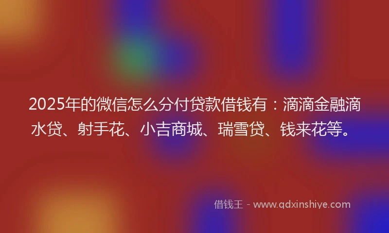 2025年的微信怎么分付贷款借钱有：滴滴金融滴水贷、射手花、小吉商城、瑞雪贷、钱来花等。