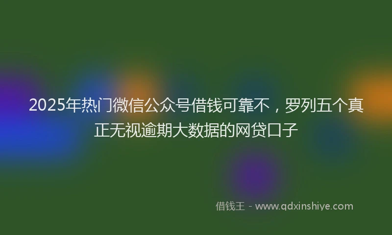 2025年热门微信公众号借钱可靠不，罗列五个真正无视逾期大数据的网贷口子