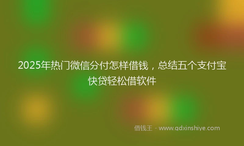 2025年热门微信分付怎样借钱，总结五个支付宝快贷轻松借软件