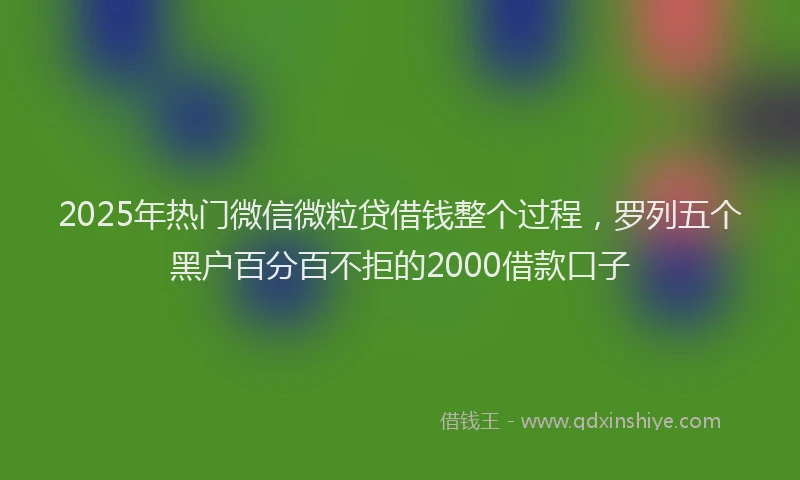 2025年热门微信微粒贷借钱整个过程，罗列五个黑户百分百不拒的2000借款口子