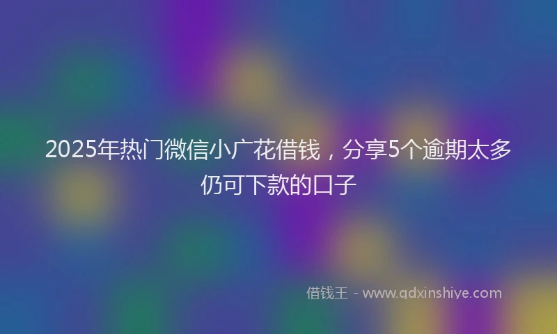 2025年热门微信小广花借钱，分享5个逾期太多仍可下款的口子