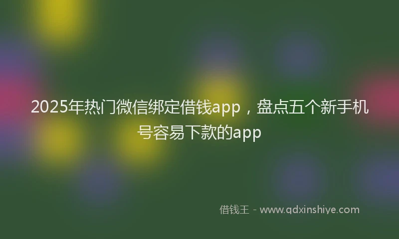 2025年热门微信绑定借钱app，盘点五个新手机号容易下款的app