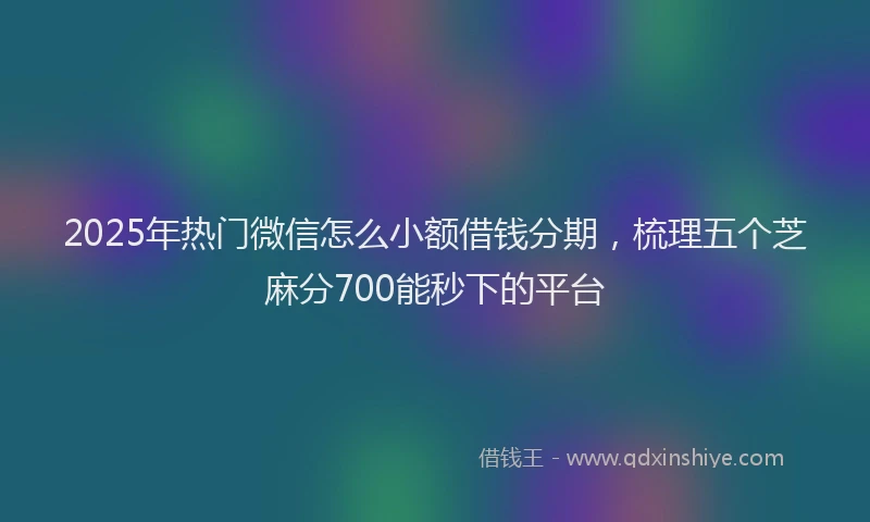 2025年热门微信怎么小额借钱分期，梳理五个芝麻分700能秒下的平台