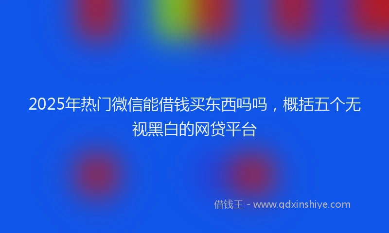 2025年热门微信能借钱买东西吗吗，概括五个无视黑白的网贷平台