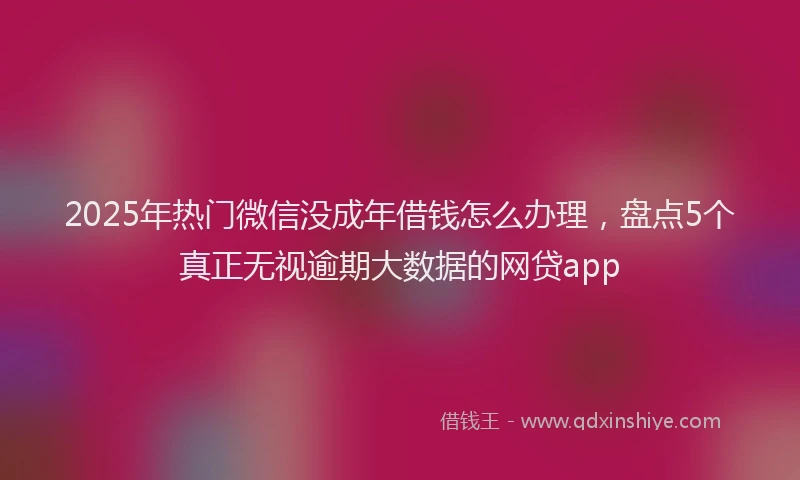 2025年热门微信没成年借钱怎么办理，盘点5个真正无视逾期大数据的网贷app
