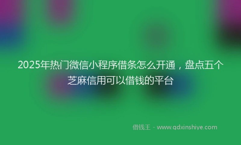 2025年热门微信小程序借条怎么开通，盘点五个芝麻信用可以借钱的平台