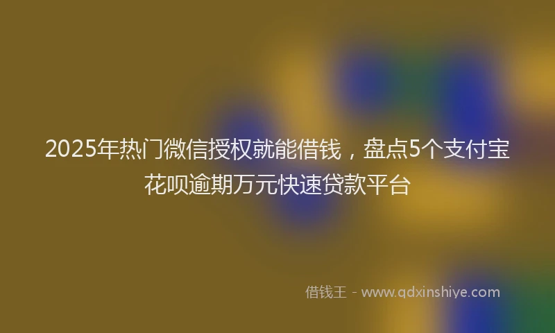 2025年热门微信授权就能借钱，盘点5个支付宝花呗逾期万元快速贷款平台