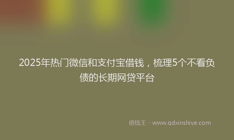 2025年热门微信和支付宝借钱，梳理5个不看负债的长期网贷平台