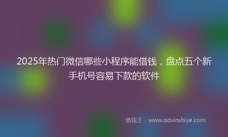 2025年热门微信哪些小程序能借钱，盘点五个新手机号容易下款的软件