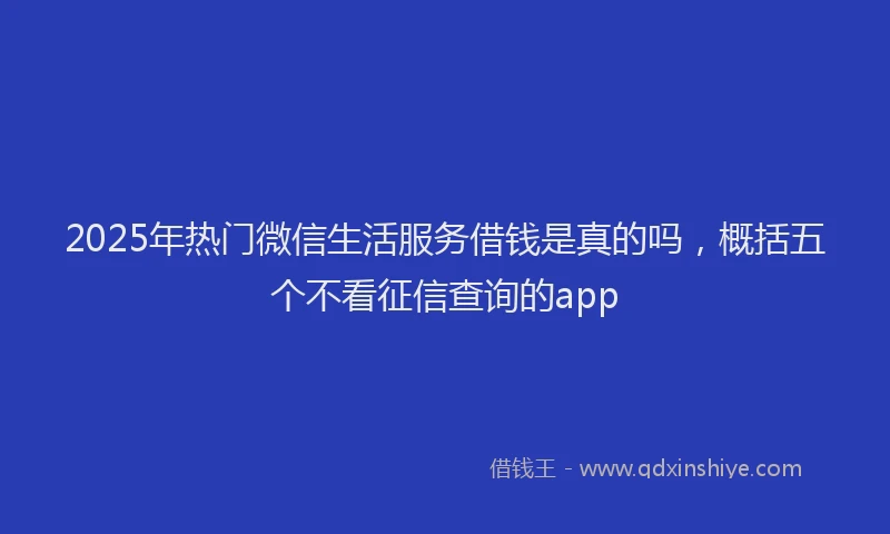 2025年热门微信生活服务借钱是真的吗，概括五个不看征信查询的app