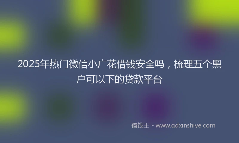 2025年热门微信小广花借钱安全吗，梳理五个黑户可以下的贷款平台