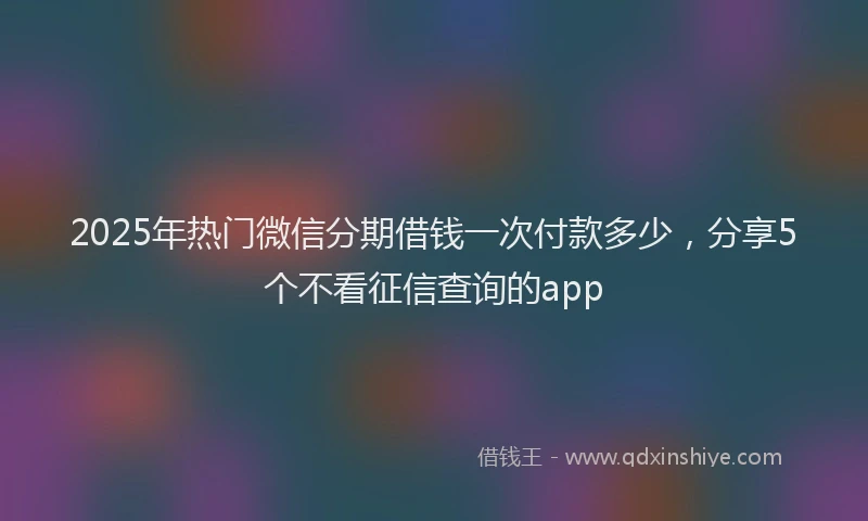 2025年热门微信分期借钱一次付款多少，分享5个不看征信查询的app