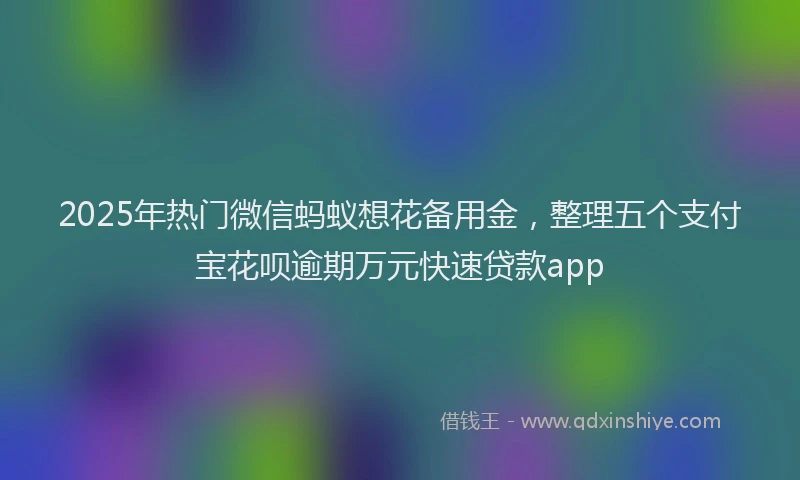 2025年热门微信蚂蚁想花备用金，整理五个支付宝花呗逾期万元快速贷款app