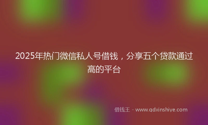 2025年热门微信私人号借钱，分享五个贷款通过高的平台