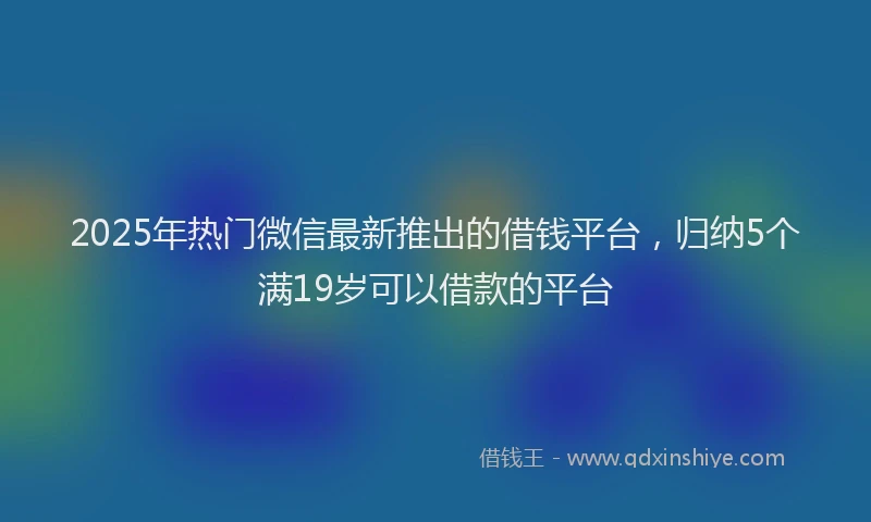 2025年热门微信最新推出的借钱平台，归纳5个满19岁可以借款的平台