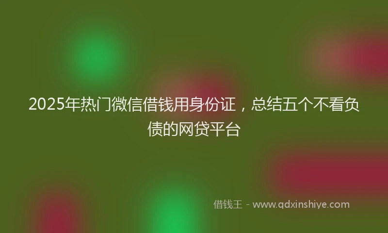2025年热门微信借钱用身份证，总结五个不看负债的网贷平台