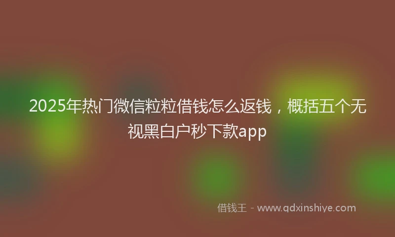 2025年热门微信粒粒借钱怎么返钱，概括五个无视黑白户秒下款app