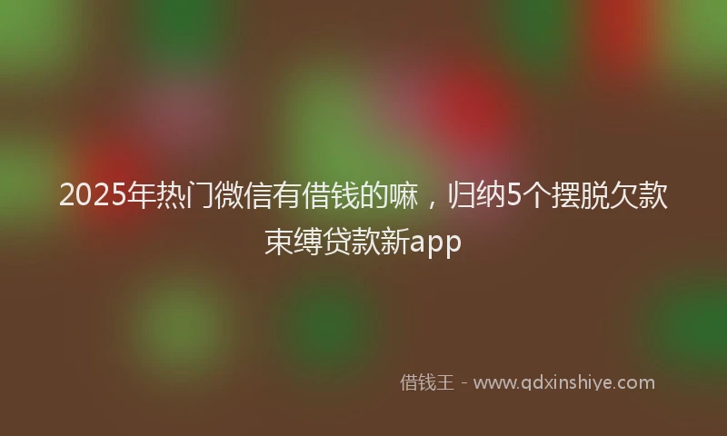 2025年热门微信有借钱的嘛，归纳5个摆脱欠款束缚贷款新app
