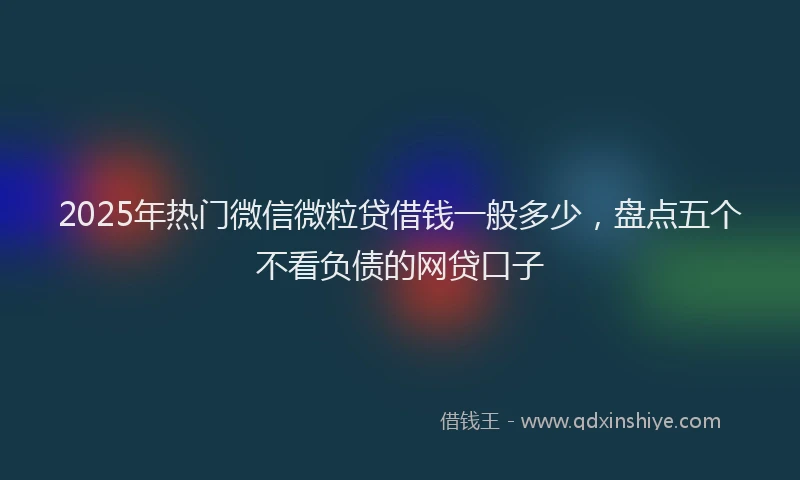 2025年热门微信微粒贷借钱一般多少，盘点五个不看负债的网贷口子