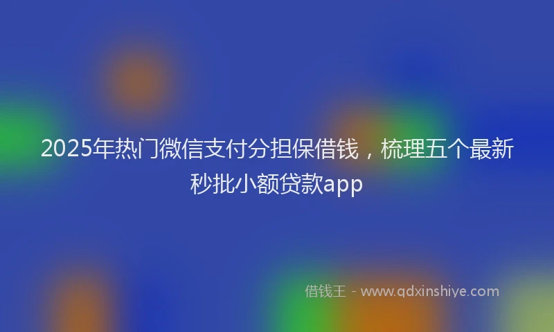 2025年热门微信支付分担保借钱，梳理五个最新秒批小额贷款app