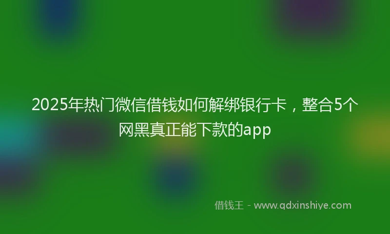 2025年热门微信借钱如何解绑银行卡，整合5个网黑真正能下款的app