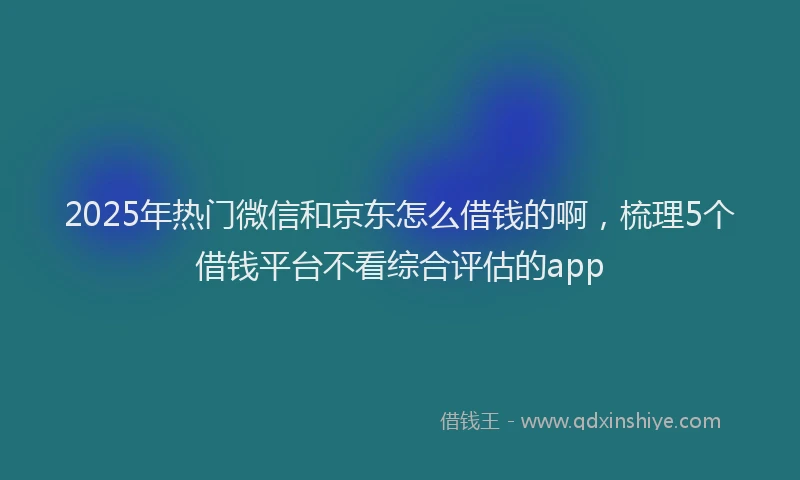 2025年热门微信和京东怎么借钱的啊，梳理5个借钱平台不看综合评估的app