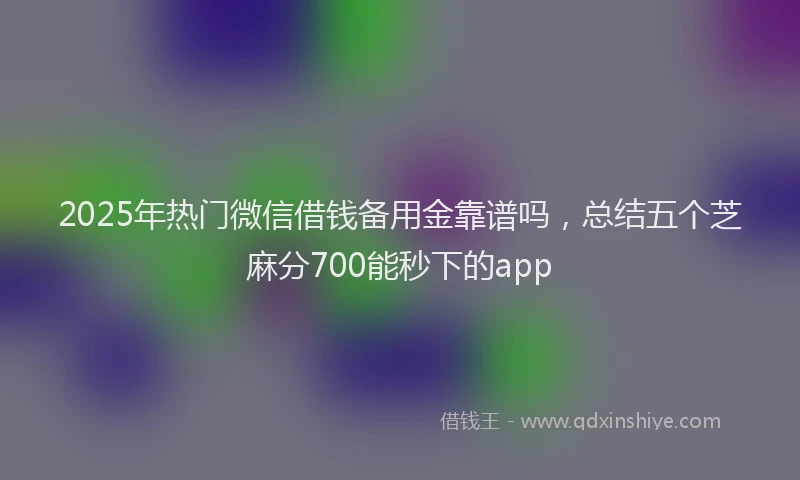 2025年热门微信借钱备用金靠谱吗，总结五个芝麻分700能秒下的app