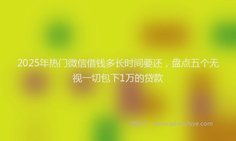 2025年热门微信借钱多长时间要还，盘点五个无视一切包下1万的贷款