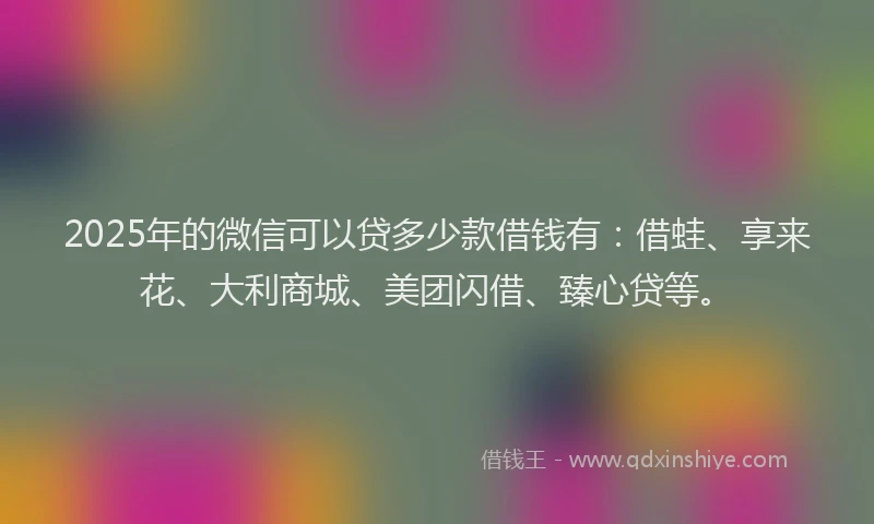 2025年的微信可以贷多少款借钱有：借蛙、享来花、大利商城、美团闪借、臻心贷等。