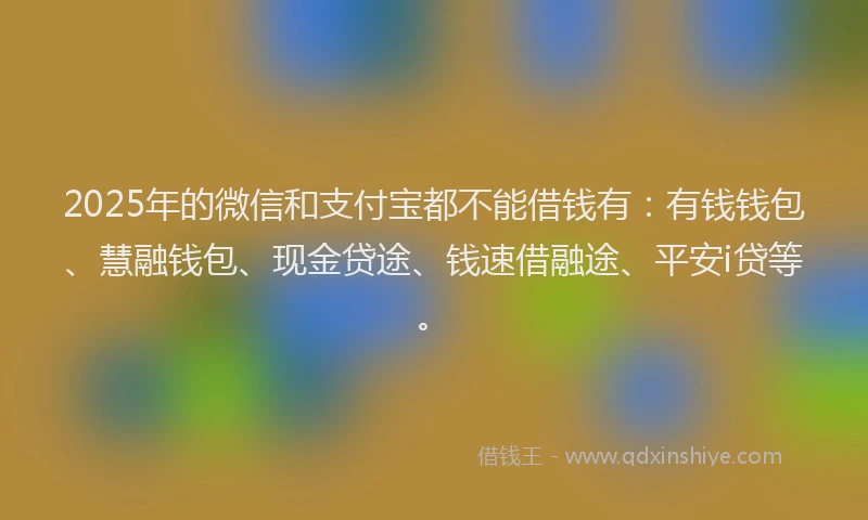 2025年的微信和支付宝都不能借钱有：有钱钱包、慧融钱包、现金贷途、钱速借融途、平安i贷等。