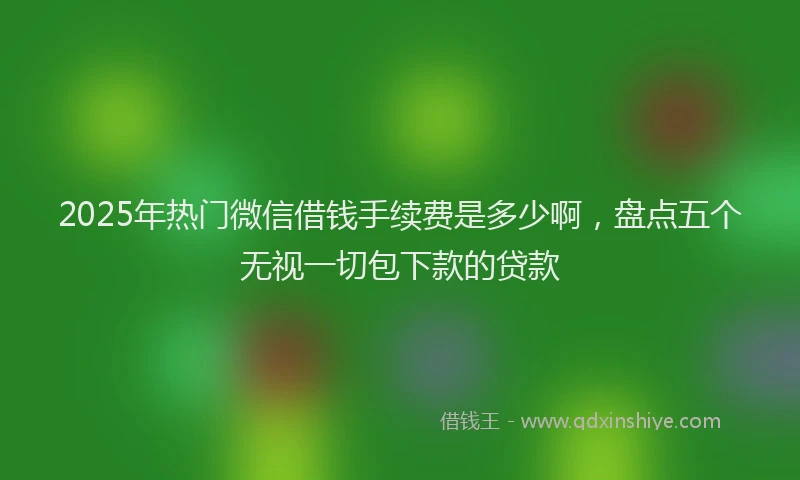 2025年热门微信借钱手续费是多少啊，盘点五个无视一切包下款的贷款