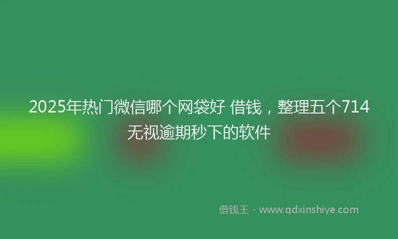 2025年热门微信哪个网袋好 借钱，整理五个714无视逾期秒下的软件