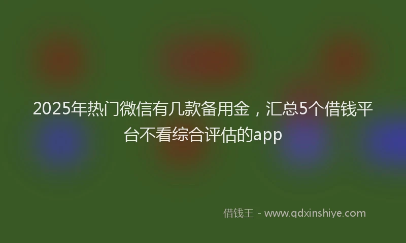 2025年热门微信有几款备用金，汇总5个借钱平台不看综合评估的app