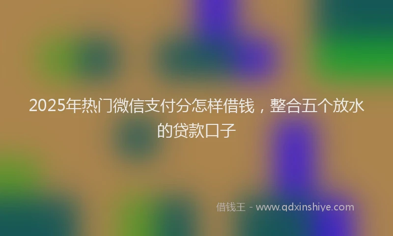 2025年热门微信支付分怎样借钱，整合五个放水的贷款口子