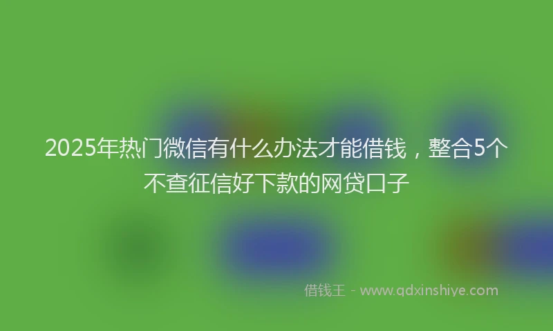 2025年热门微信有什么办法才能借钱，整合5个不查征信好下款的网贷口子
